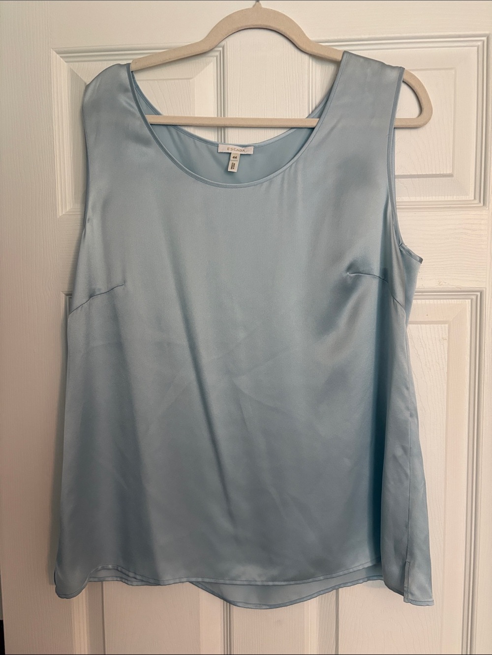 Escada Light Blue Satin Sleeveless Camisole